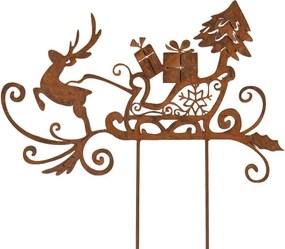 Rustikálny hrdzavý zápich sánky Sled Rust - 19*1*45 cm