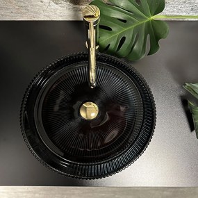 Rea Ingrid, sklenené umývadlo na dosku 395x395x120mm, čierna, REA-U6800