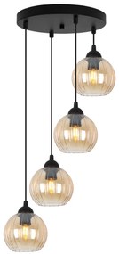 Závesné svietidlo Costa, 4x medové sklenené tienidlo, b, o