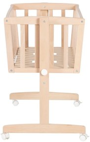 Kolíska z bukového dreva na kolieskach/s baldachýnom 40x90 cm v prírodnej farbe Adam and Owl – Roba