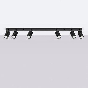 Bodové svietidlo Karbon, 6x čierne kovové tienidlo, (možnosť polohovania)