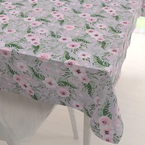 Biante Bavlnený obdĺžnikový obrus Sandra SA-178 Kvitnúce ruže na sivom 100x140 cm