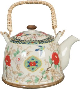 Porcelánová kanvička so sitkom kvety - Ø 14*14 cm / 0,7L