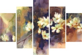 Obraz - Biele magnólie, maľba (150x105 cm)