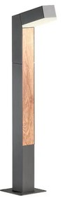 REDO 90512 WOODY vonkajšie stojanové svietidlo/stĺpik SMD LED V920mm 10W 1131/650lm 3000K IP54 tmavošedá, imitácia dreva