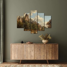 Obraz - Jan van der Heyden, View Down a Dutch Canal, reprodukcia (150x105 cm)