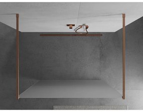 Mexen Kioto, sprchová zástena Walk-In 140 x 200 cm, 8mm sklo námraza, medený matný profil, 800-140-002-65-30