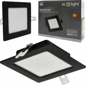 LED panelové stropní svítidlo pro zapuštěnou montáž 6W, černé čtvercové, 4000K