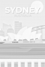 Gario Bodkovanie Sydney, Austrália Rozmery: 40 x 60 cm, Rámovanie: Iba zrolované plátno, Farba bodiek: Modrá