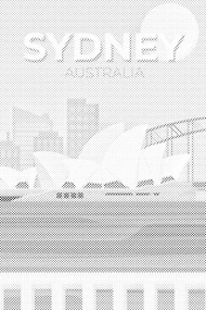 Gario Bodkovanie Sydney, Austrália Rozmery: 60 x 80 cm, Rámovanie: S vnútorným rámom, Farba bodiek: Modrá