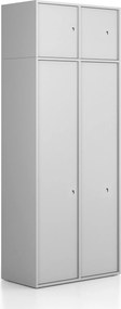 Nadstavba pre skrine FRAME, 2x dvere, 872 x 450 x 427 mm, cylindrický zámok, sivá