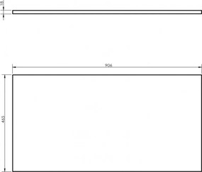 Mexen Uni, pracovná doska 90 cm, orech, 91AXX-0904-464-18-86