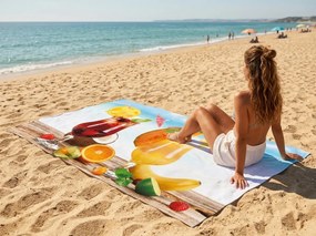Rýchloschnúca XXL plážová osuška DRINKOZA farebná 150 x 210 cm, 100% mikrovlákno