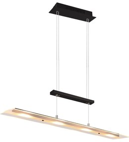 Čierne LED závesné svietidlo so skleneným tienidlom Milos – Trio