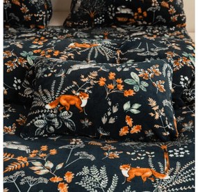 Sada 2ks mikroplyšových obliečok THE FOX AND THE HARE tmavozelené + obliečka mikroplyš SOFT 180x200 cm biele, dvojlôžko