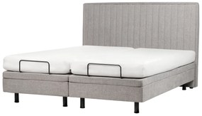 Polohovateľná čalúnená posteľ 180 x 200 cm sivá DUKE II Beliani
