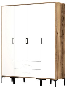 Šatníková skriňa Kiara STS (orech + biela). Akcia -19%. Vlastná spoľahlivá doprava až k Vám domov. 1088350