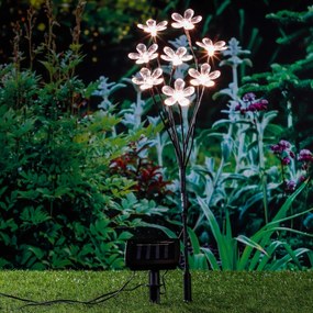 Haushalt international LED solárny záhradný kvetináč, biely