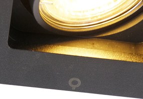 Inteligentné zapustené bodové svietidlo čierne vrátane WiFi GU10 nastaviteľné - Qure