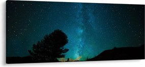 Obraz nočnej oblohy s hviezdami (120x50 cm)