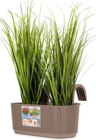 ZÁVESNÝ PLASTOVÝ KVETINÁČ LINE 21X29X19 CM HNEDÁ