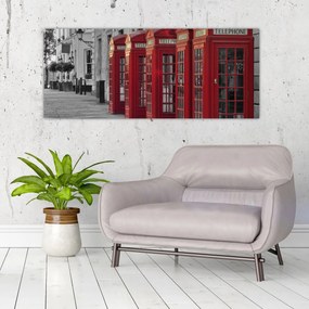 Obraz - Londýnske telefónne búdky (120x50 cm)