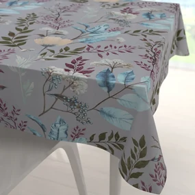 Biante Bavlnený štvorcový obrus Sandra SA-621 Jesenné vetvičky na modrosivom 70x70 cm
