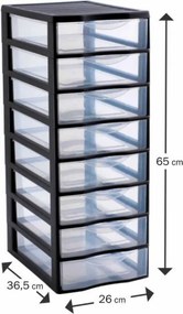 SUNDIS Úložný box s 8 zásuvkami, antracit, OFFICEMIX A4 8A