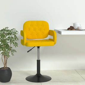 Otočná jedálenská stolička horčicovo-žltá látková 335594