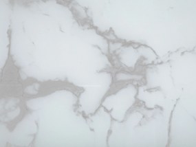 Stolík s mramorovým efektom biela/zlatá MERIDIAN II Beliani