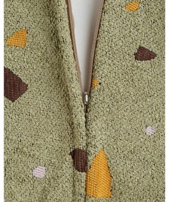 Zelený detský sedací vak z textílie buklé/ženilkový Terrazzo Square – Wigiwama