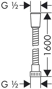 Hansgrohe Metaflex, sprchová hadica 1600 mm, chrómová, HAN-28266000