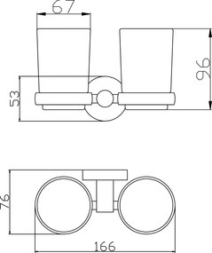 Slezák - RAV Dvojitý držiak kefiek sklenený COLORADO - COA0202, Chróm