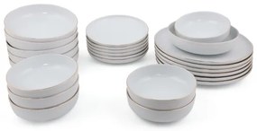 Jedálna súprava 24 ks biela/zlatá/porcelán