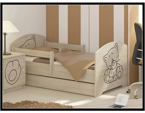 Dětská postel s výřezem KOČIČKA - přírodní 140x70 cm + matrace ZDARMA