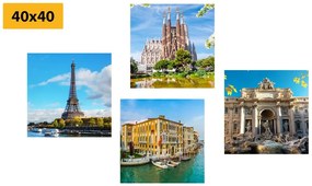 Set obrazov mestá v nádherných farbách