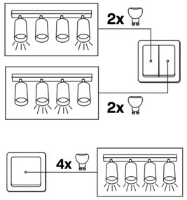 Bodové svietidlo BAMBOO 4xGU10/10W/230V čierna