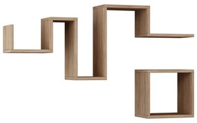 Súprava 2 nástenných políc FOLLOW dub