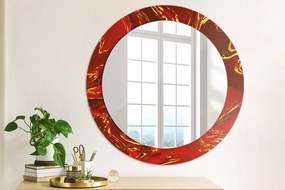 Okrúhle ozdobné zrkadlo na stenu Červená mramor fi 70 cm