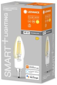 LEDVANCE SMART+WiFi Filament sviečka 40 E14 4W 827