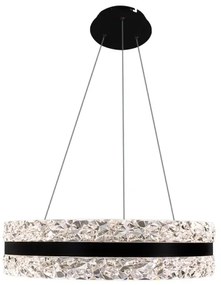 LED Stmievateľný luster na lanku LED/80W/230V 3000-6500K čierna + diaľkové ovládanie