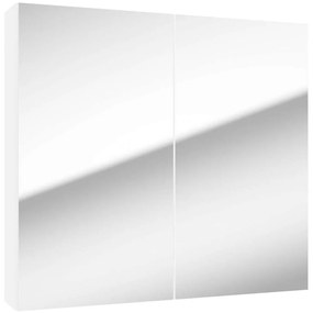 KIELLE Vega závesná zrkadlová skrinka, 2 dvierka, 800 x 154 x 730 mm, lesklá biela, 50118800