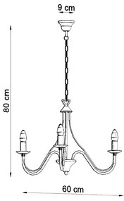 Luster Minerwa 3, čierne telo svietidla