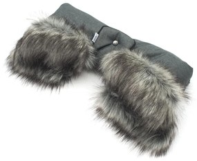 Rukávník na kočiar 2v1 New Baby s kožušinkou graphite