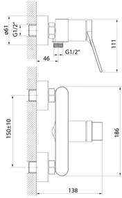 Aqualine - Sprchová batéria BOLERO lesklý chróm