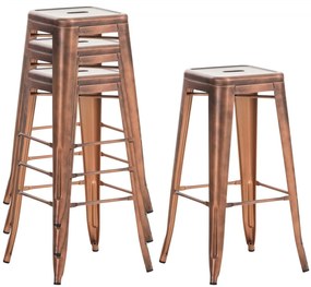 Kovová barová stolička Josh (SET 2 ks) - Meď