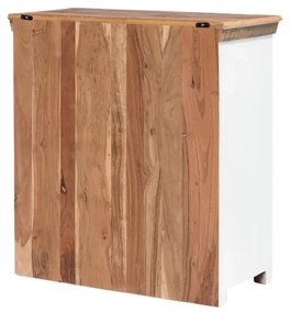 furniture-nabytek.cz - Masívna 2-dverová komoda Perth z recyklovaného tvrdého dreva, lakovaná, biela/barevná – 90×42×95 cm