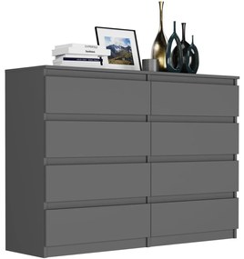 Moderná komoda s 8 šuflíkmi R-140-S8 - rôzne farebné prevedenia biela