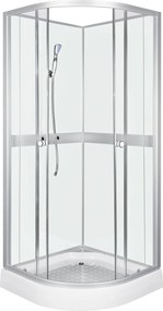 Novoterm Sprchový box štvrťkruhový NV-Cessla 80 W, 80x80 biely