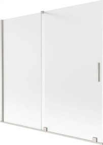 Mexen Velar, 2-krídlová posuvná vaňová zástena 170 x 150 cm, 8mm sklo námraza, brúsená oceľ, 896-170-000-31-97